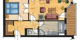 Alpina - Tower Suite Deluxe in the "Wellnessschlössl,"65m²
