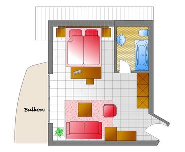 Doppelzimmer Villa BelVital mit Balkon