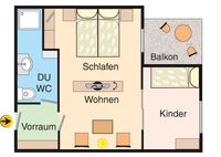 Sonnelino - Dreibett Appartement Kamille - Familienarrangement