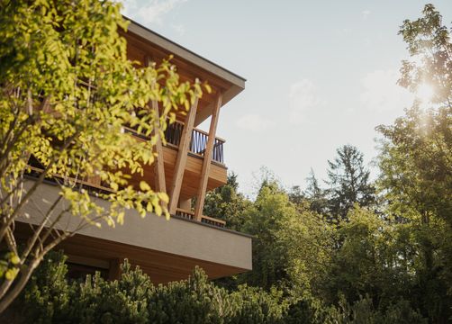 Tauber's Bio Vitalhotel: Vollholz-Bauweise - Tauber's Bio Vitalhotel, St. Sigmund, Pustertal, Trentino-Südtirol, Italien