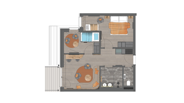 Family-Suite "Exklusiv" - Richtung Baustelle Grundriss #1