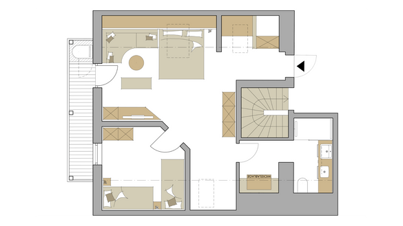 Family-Suite "Schreinerhof Studio" - Richtung Baustelle Grundriss #1