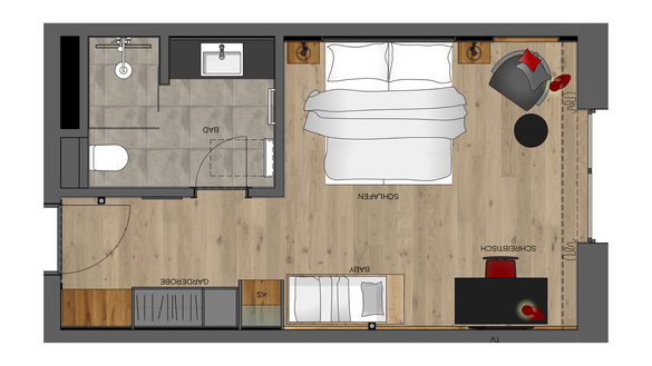 Doppelzimmer "Premium" Grundriss #1