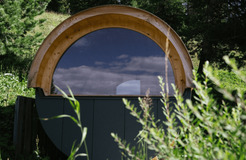 BIO HOTEL Gran Fodà: Panorama-Sauna mit Naturblick - Alpine Hotel Gran Fodà, St. Vigil in Enneberg, Dolomiten, Trentino-Südtirol, Italien